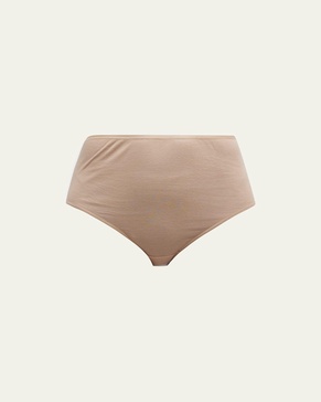 Cotton Seamless Satin-Trim Briefs