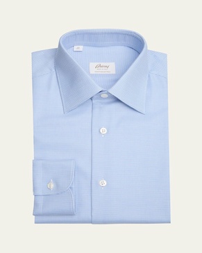 Men's Cotton Mini Houndstooth Dress Shirt