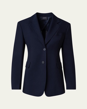 Taddeo Buttoned-Sleeve Cool Wool Jacket