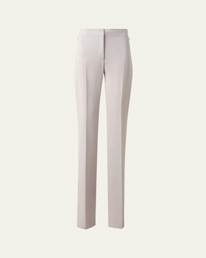 Carl Twisted Linen Double-Face Straight-Leg Pants