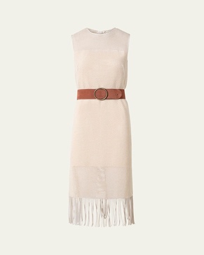 Fringe Mesh Midi Dress