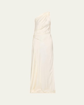 Aster One-Shoulder Satin Gown