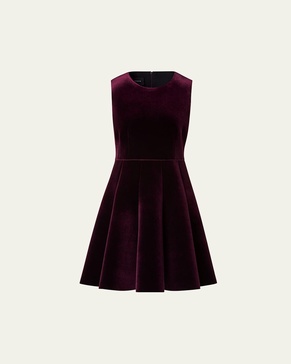 Velvet Flared Mini Dress