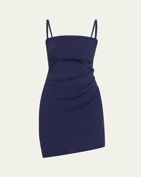 The Nadege Asymmetric Pleated Mini Dress