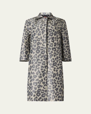 Adams Leopard Silk-Blend Coat