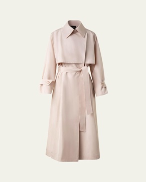 Haider Oversized Silk Taffeta Trench Coat