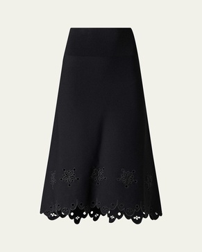 Melly Scallop Cutout Floral Maxi Skirt