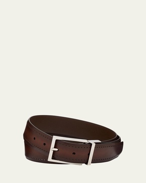 Men's Reversible Burnished Leather Belt