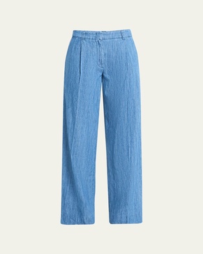 Chambray Wide Leg Pants