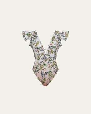Daffodil-Print Mackenzie One-Piece Swimsuit (A-C Cup)