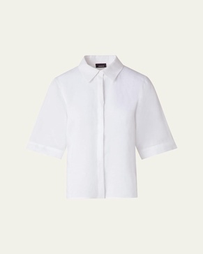 Linen Short Sleeve Blouse