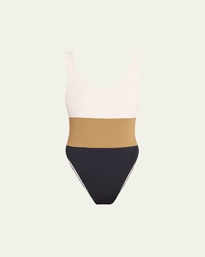 Hume Tricolor One-Piece Swimsuit