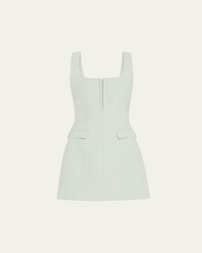 Maeve Square-Neck Wool Mini Dress