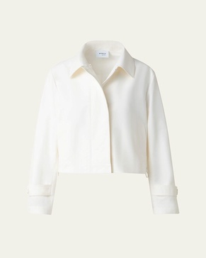 Boxy Water Resistant Cotton-Blend Jacket