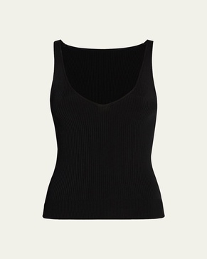 Deep V Knit Tank Top
