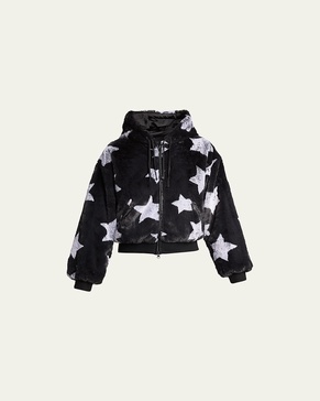 Faux-Fur Reversible Star Hoodie