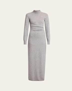 Annette Long-Sleeve Cashmere Silk Maxi Dress