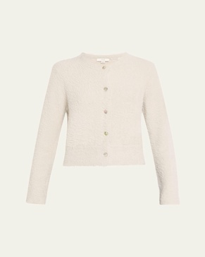 Mother-of-Pearl Eyelash Knit Cardigan