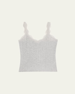 Mariela Lace-Trim Pointelle Tank