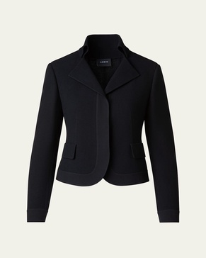 Amber Short Wool Crepe Double-Face Jacket