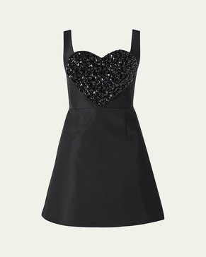 Crystal Heart Sleeveless Mini Dress