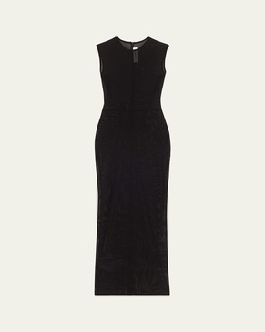 Power Mesh Sleeveless Midi Dress