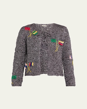 Promenade Raised Flag Crochet Cardigan