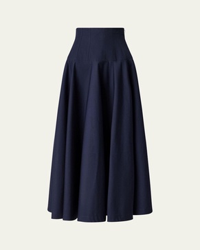 Nell High-Waisted Cotton Maxi Skirt