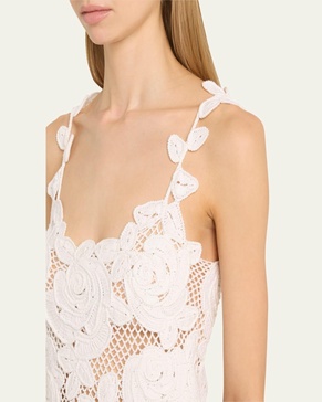 Rose Crochet Mesh Asymmetric Tank Top