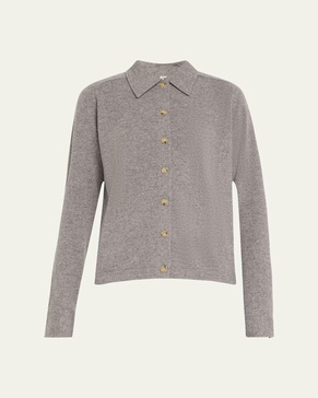 Cashmere Knit Button-Front Cardigan
