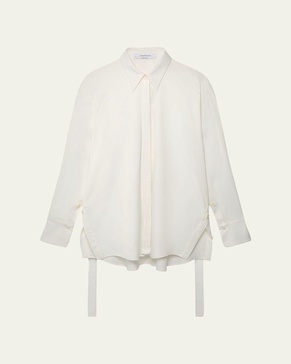Bias Button-Side Collared Shirt