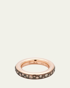 Iconica Small 18k Rose Gold Brown Diamond Ring