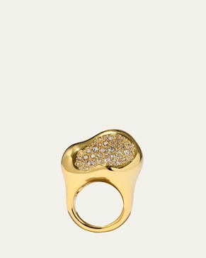 Solanales Crystal Pebble Statement Ring