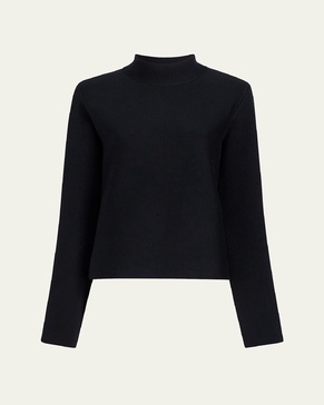 Calliope Mock Neck Wool-Blend Top