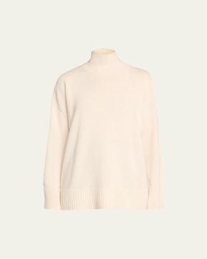 Chine 3-Ply Cashmere Stand-Collar Sweater