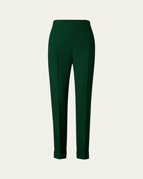 Chris Crepe Tapered-Leg Cuffed Pants