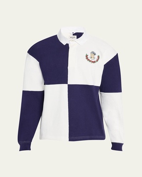 Men's Square Colorblock Grandfather Rugby Shirt