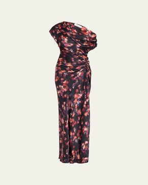 Draped Satin Poppy Gown
