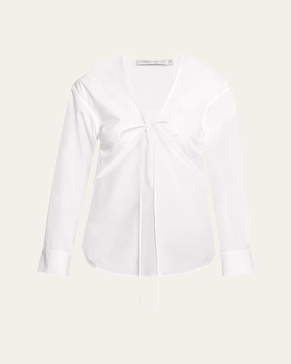 Triquetra Self-Tie Cotton Shirt