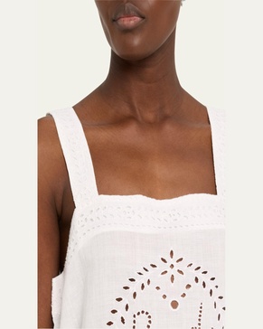 Belvoir Broderie Anglaise Lace Tank Top