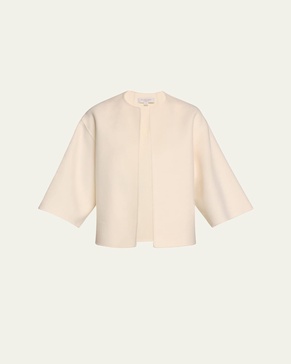 Open-Front Wool Kimono Jacket