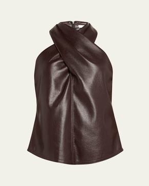Quinn Crisscross Faux-Leather Top