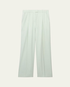 Pleated Wide-Leg Wool Pants