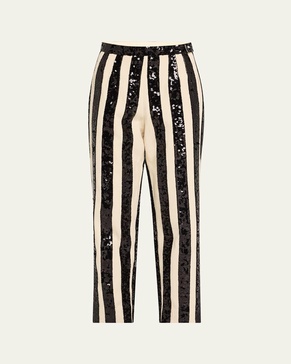 Grandstand Hall Stripe Sequined Trousers