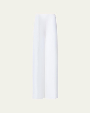 Fellia Silk Double Layer Wide-Leg Pants