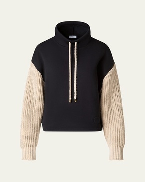Mixed-Media Chunky Knit Sweater