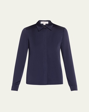 Hansen Charmeuse Button-Front Shirt