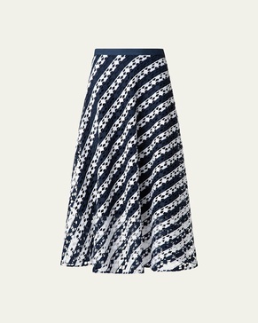 Two-Tone Lace Midi Skirt