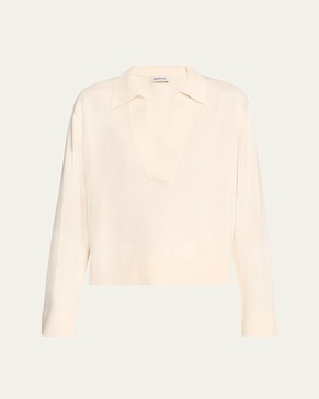 Bobbie Cotton and Cashmere Polo Sweater