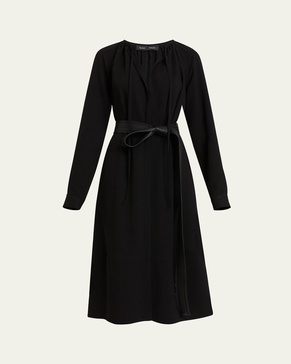 Enya Lightweight Crepe Dress with Belt